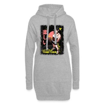Gaming Anime Girl-Im Kawaii Retro Style Let's Play - Hoodie-Kleid - Grau meliert - Vorne