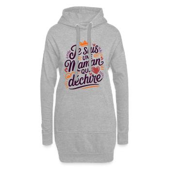 Ich bin eine Killer-Mutter - Hoodie-Kleid - Grau meliert - Vorne