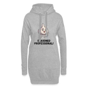 Dame à l’ail - Caricature confiante - Sweat-shirt à capuche long Femme - gris chiné - Devant