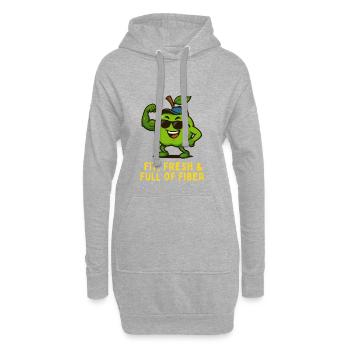 Fruité Fitness Hero Motif de puissance de pomme - Sweat-shirt à capuche long Femme - gris chiné - Devant