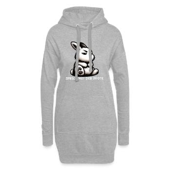 Sprich mit der Pfote Kaninchen Hase Hasen langohr  - Hoodie-Kleid - Grau meliert - Vorne