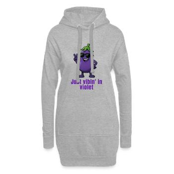 Aubergine - vibes in Violet Karikatur  - Hoodie-Kleid - Grau meliert - Vorne