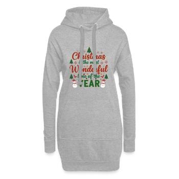 Année des merveilles de Noël - Sweat-shirt à capuche long Femme - gris chiné - Devant