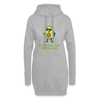 avocat relax graisse saine dessin animé - Sweat-shirt à capuche long Femme - gris chiné - Devant