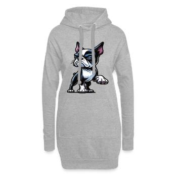 Boston Terrier Boston terrier besitzer Bosti - Hoodie-Kleid - Grau meliert - Vorne