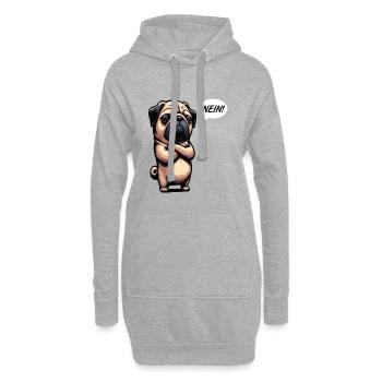 Nein Mops Möpse Mopsbesitzer Mopsliebhaber Mopsfan - Hoodie-Kleid - Grau meliert - Vorne