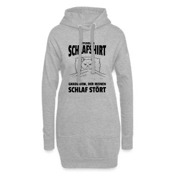 Chemise de nuit officielle avec chat - Sweat-shirt à capuche long Femme - gris chiné - Devant