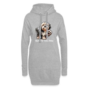 Parlez au Paw Havaneser Havaneserbesitzer - Sweat-shirt à capuche long Femme - gris chiné - Devant