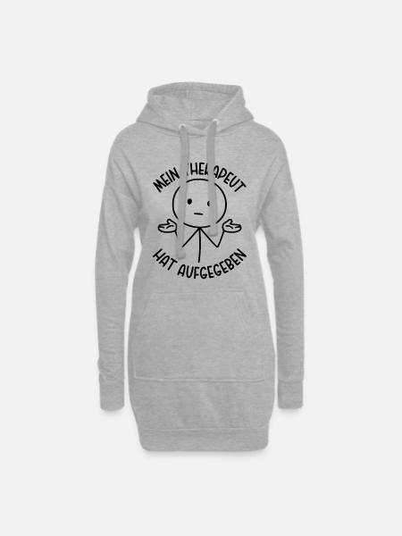 Mein Therapeut hat aufgegeben Strichmännchen  - Hoodie-Kleid - Grau meliert