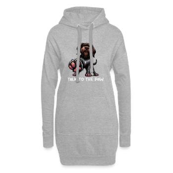 Talk to the Paw  Deutsch Drahthaar Drahthaarhalter - Hoodie-Kleid - Grau meliert - Vorne