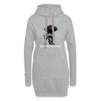 Talk to the Paw  Deutsch Drahthaar Drahthaarhalter - Hoodie-Kleid - Grau meliert - Vorne