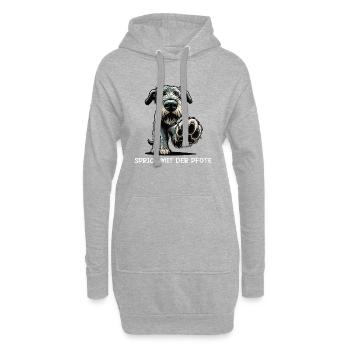 Sprich mit der Pfote Irischer Wolfshund Wolfshunde - Hoodie-Kleid - Grau meliert - Vorne