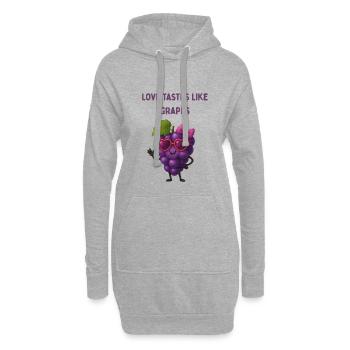 Liebe schmeckt nach Trauben Cartoon - Hoodie-Kleid - Grau meliert - Vorne