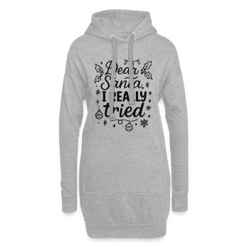 Dear Santa, I really tried - Hoodie-Kleid - Grau meliert - Vorne