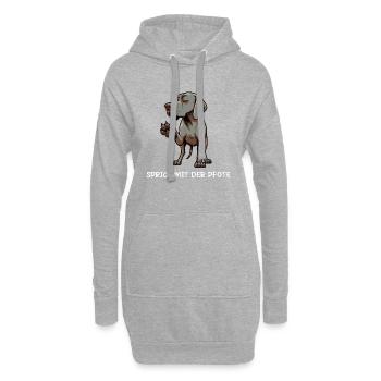 Sprich mit der Pfote Weimaraner Weimaranerhund - Hoodie-Kleid - Grau meliert - Vorne
