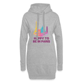 Pastel Paris Skyline - Hoodie-Kleid - Grau meliert - Vorne