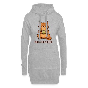 Graphique matcha de l’heure du thé pour la gueule de bois - Sweat-shirt à capuche long Femme - gris chiné - Devant
