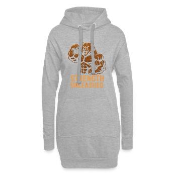 Stärke entfesselt Bär - Hoodie-Kleid - Grau meliert - Vorne