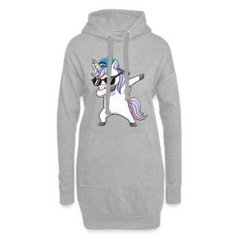 Dessin animé de lunettes de soleil licorne à appliquer à la fraîcheur - Sweat-shirt à capuche long Femme - gris chiné - Devant