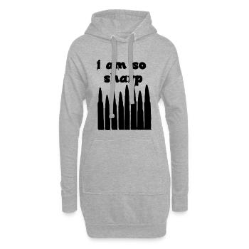 I Am So Sharp Bullet Typography Dark Statement Art - Hoodie-Kleid - Grau meliert - Vorne