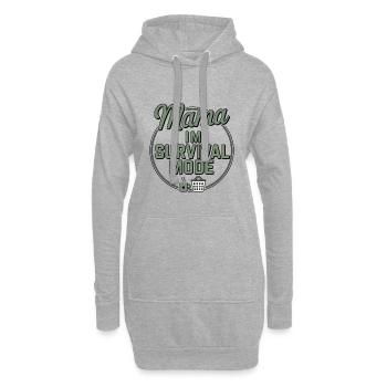 Maman en mode survie | Café et Blanchisserie - Sweat-shirt à capuche long Femme - gris chiné - Devant