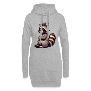 raton laveur, raton laveur, animal des bois, drôle de raton laveur - Sweat-shirt à capuche long Femme - gris chiné - Devant