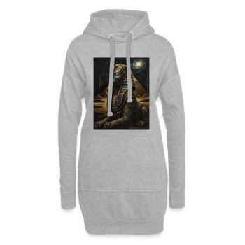 Kosmischer Anubis Sphinx in Gold - Hoodie-Kleid - Grau meliert - Vorne