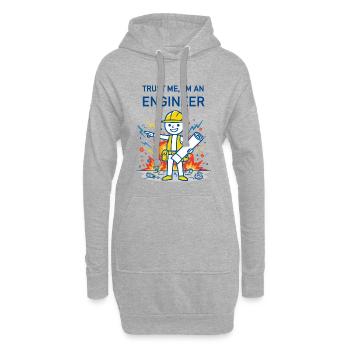 Croyez-moi, je suis ingénieur - pour un peu de contexte - Sweat-shirt à capuche long Femme - gris chiné - Devant