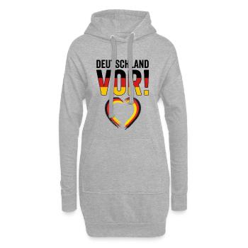 Football Love 2026 : Cœur pour l’Allemagne - Sweat-shirt à capuche long Femme - gris chiné - Devant