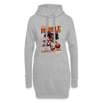 Dribble Queen Basketball Cartoon - Hoodie-Kleid - Grau meliert - Vorne