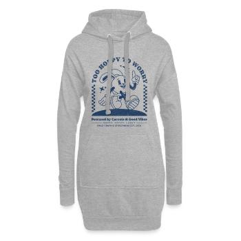Hoppiger Hase: Gute Laune Streetwear - Hoodie-Kleid - Grau meliert - Vorne