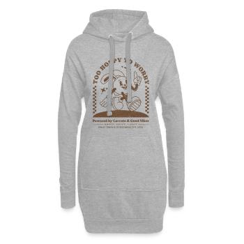 Hoppiger Hase: Gute Laune Streetwear - Sweat-shirt à capuche long Femme - gris chiné - Devant