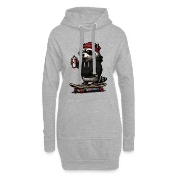 Graffiti sur le raton laveur - Sweat-shirt à capuche long Femme - gris chiné - Devant