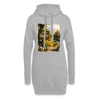 Retour à la nature à moi-même - Sweat-shirt à capuche long Femme - gris chiné - Devant