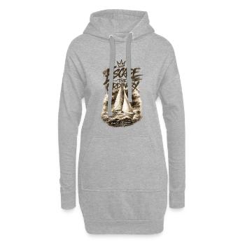 Évasion en voilier de l’ordinaire - Sweat-shirt à capuche long Femme - gris chiné - Devant