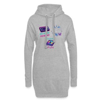 Future Now Retro Tape Design - Sweat-shirt à capuche long Femme - gris chiné - Devant