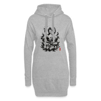 Buddha Ink Lotus Meditation - Hoodie-Kleid - Grau meliert - Vorne