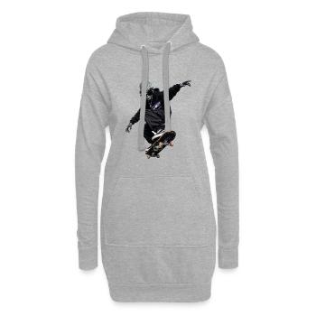 Alien Skater  - Hoodie Dress - heather grey - Front