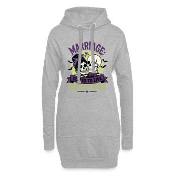 Le mariage a peur de vivre trop paresseux pour mourir - Sweat-shirt à capuche long Femme - gris chiné - Devant