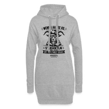 Bayerische Grantl Viecher Wenn I aa nix ko - Hoodie-Kleid - Grau meliert - Vorne