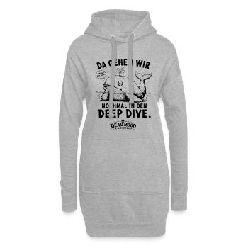 Geschenk für Kollegen Deep Dive – Genervter Wal - Hoodie-Kleid - Grau meliert - Vorne