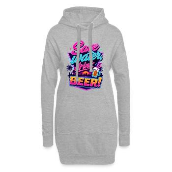 Économiser de l’eau, boire de la bière | Dicton rétro de la bière - Sweat-shirt à capuche long Femme - gris chiné - Devant