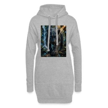 Panthère mosaïque des chutes - Sweat-shirt à capuche long Femme - gris chiné - Devant