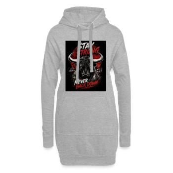 Fort Taureau Reste Fort - Sweat-shirt à capuche long Femme - gris chiné - Devant