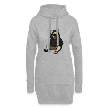 Bouledogue français Frenchie Propriétaire de Frenchie - Sweat-shirt à capuche long Femme - gris chiné - Devant