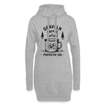 Graveln Kaffee Nature – Perfekter Tag - Hoodie-Kleid - Grau meliert - Vorne