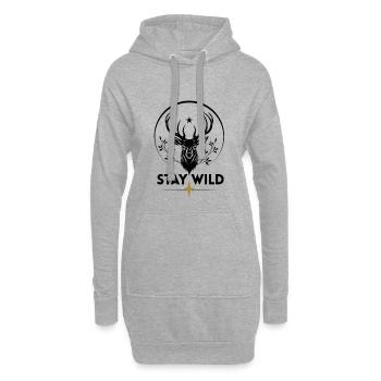 Nature Sauvage des Orignaux - Sweat-shirt à capuche long Femme - gris chiné - Devant
