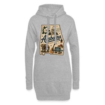Vintage-Alabama State Pride Illustrated-Aufkleber - Hoodie-Kleid - Grau meliert - Vorne