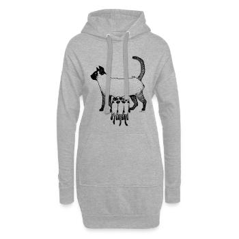 SIAMES CAT - MOTHER - Hoodie Dress - heather grey - Front