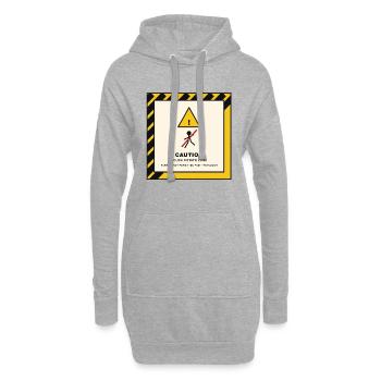 Beware of the couch potato zone - Hoodie Dress - heather grey - Front